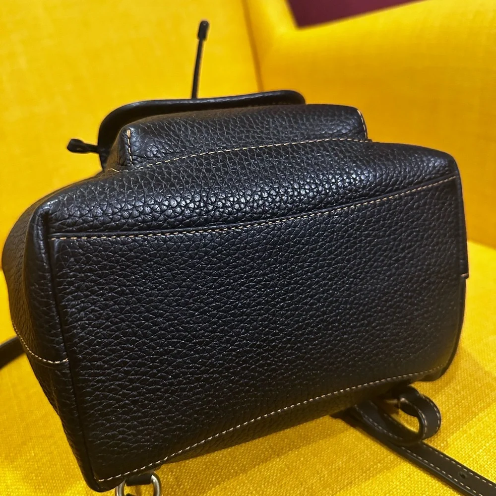Coach Black Pebbled Leather Backpack with Gold Hardware